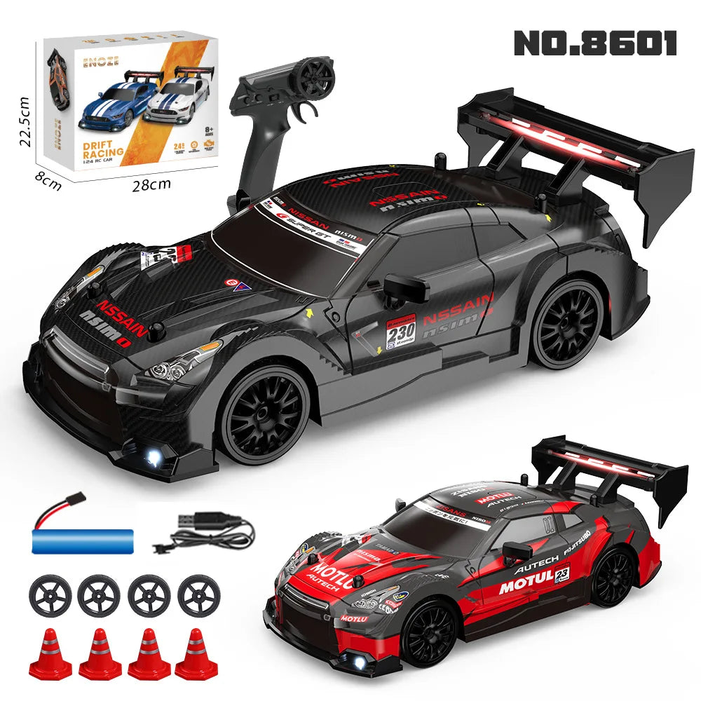 1:24 AE86 GTR 4WD Drift RC Car with LED Lights & Dual Tire Sets