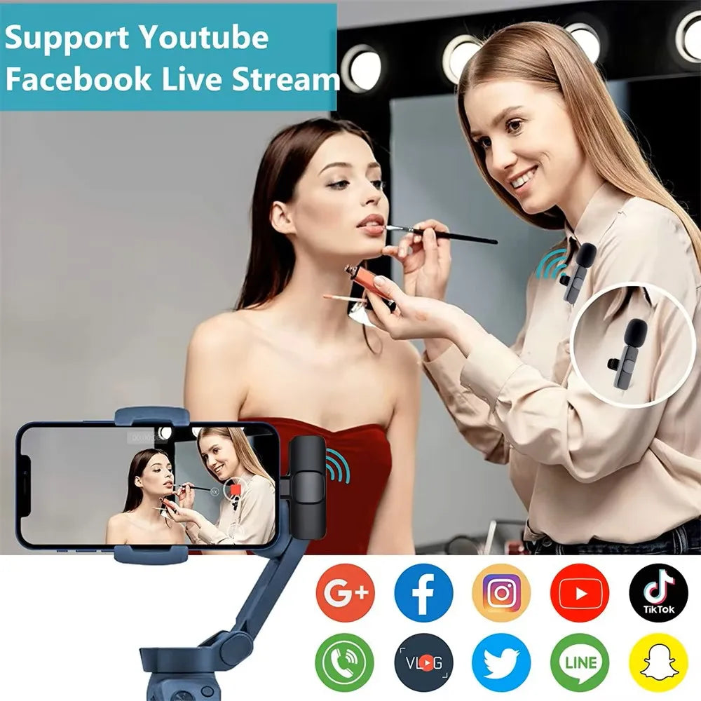 Wireless Lavalier Microphone – Mini Portable Mic for Android/iPhone