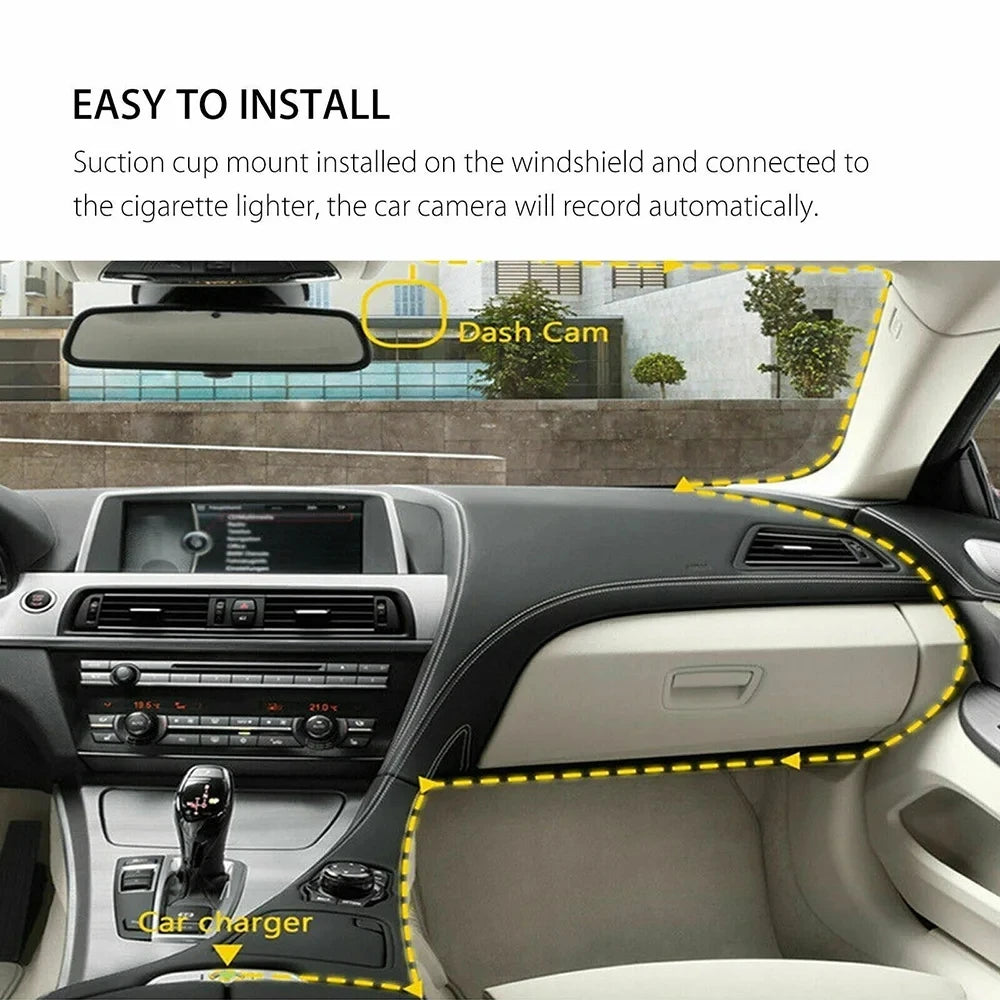 4" In Car Camera Recorder Dual Front and Rear HD 1080P Dash Cam Night Vision 32GB UK