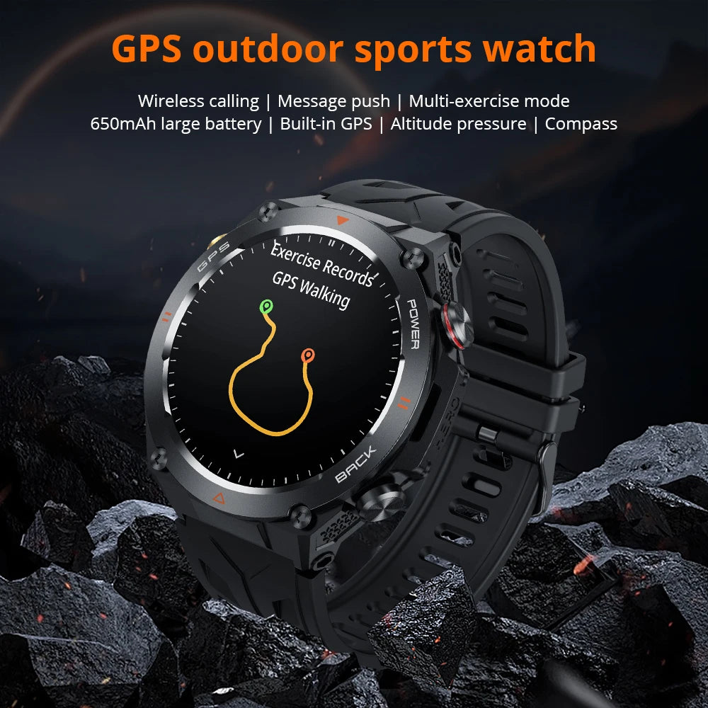 V75 Military Grade Outdoor Smartwatch GPS, 650mAh