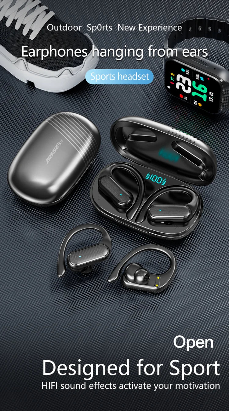 BOSE bye A520 TWS Bluetooth Earphones with Ear Hooks & Waterproof Design