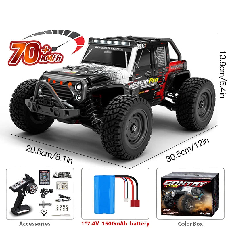 SCY 1:16 4WD 70KM/H or 50KM/H Brushless RC Drift Truck with LED Lights