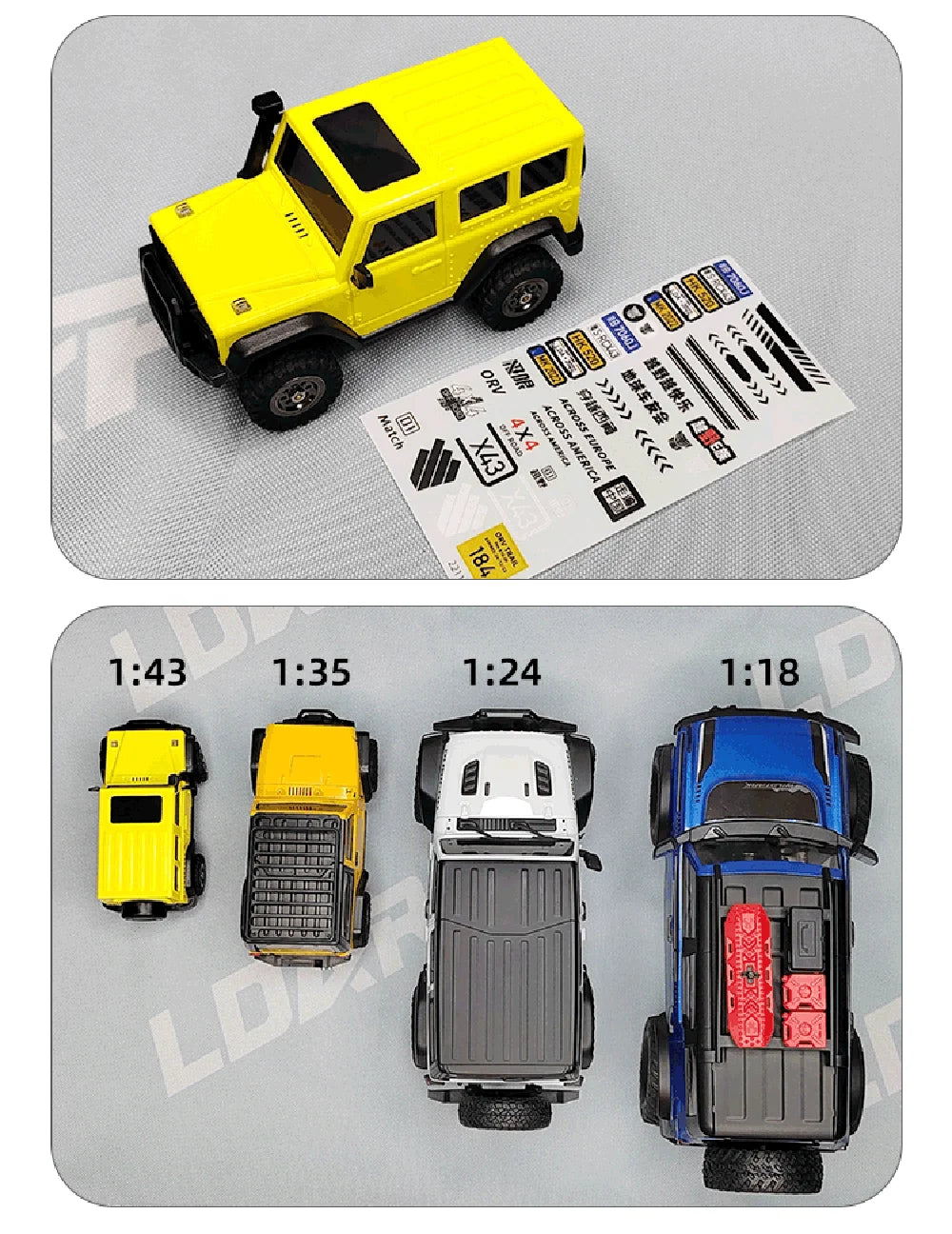 LDARC X43 1:43 Mini RC 4WD Desktop Crawler Car for Adults & Kids