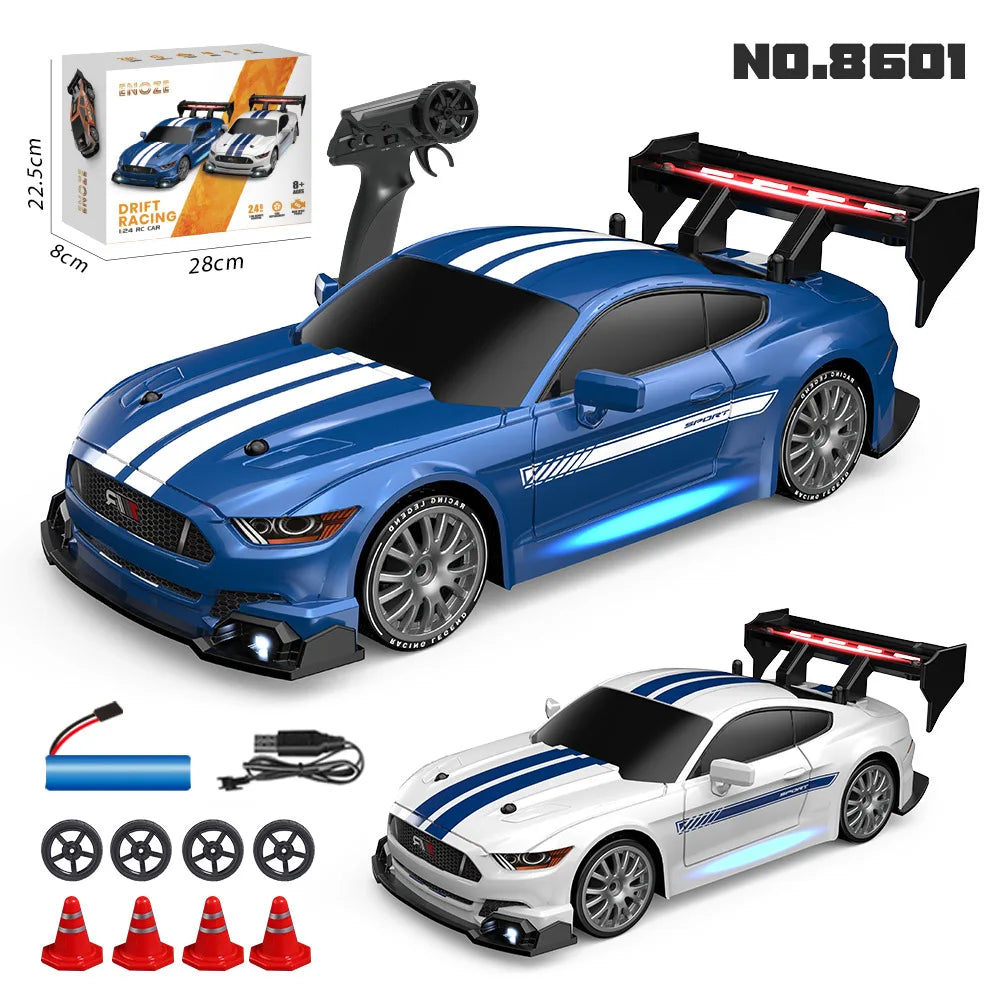 1:24 AE86 GTR 4WD Drift RC Car with LED Lights & Dual Tire Sets