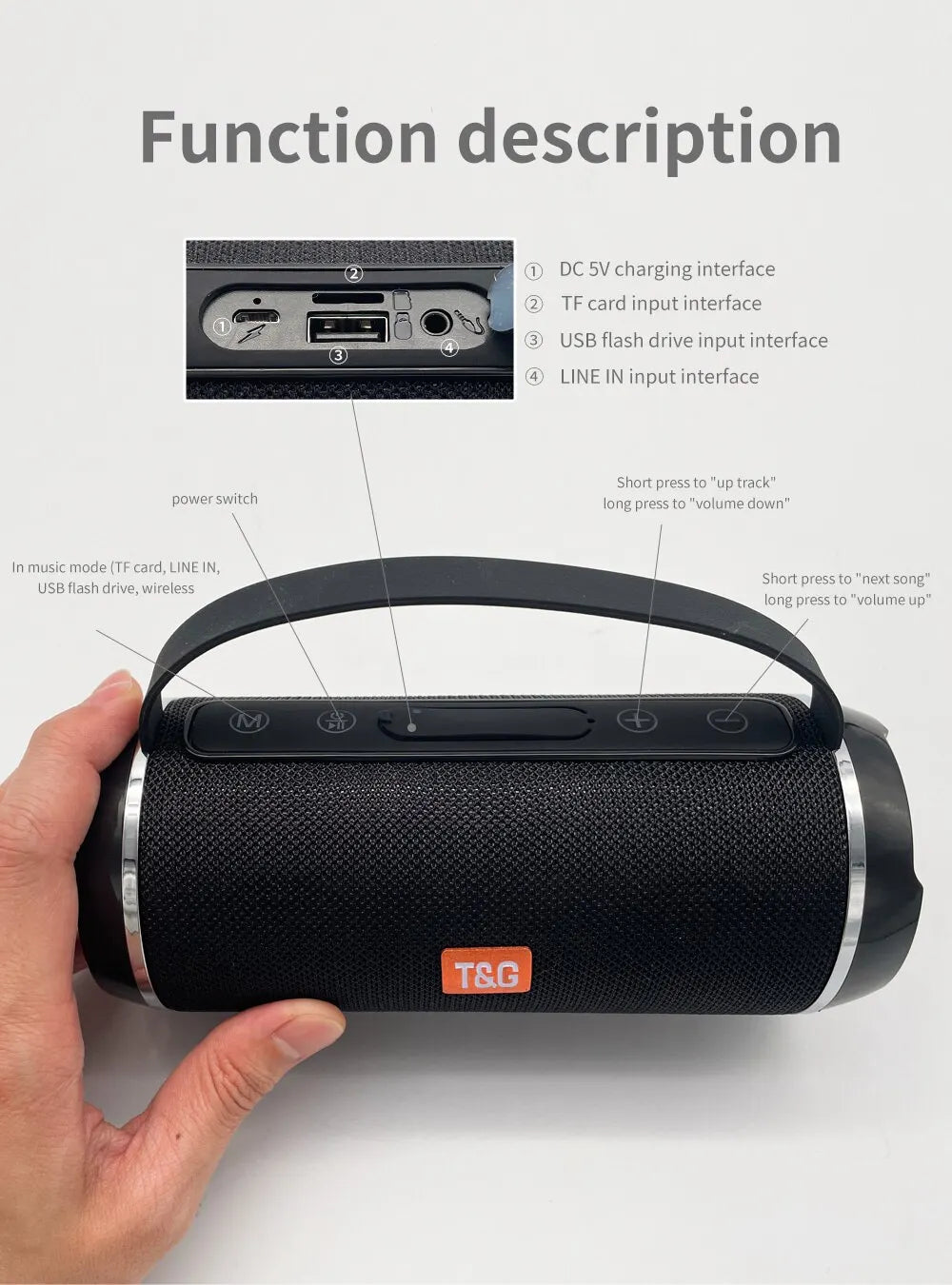 TG 116C Bluetooth 5.3 Waterproof Portable Speaker with TWS & Bass Boost