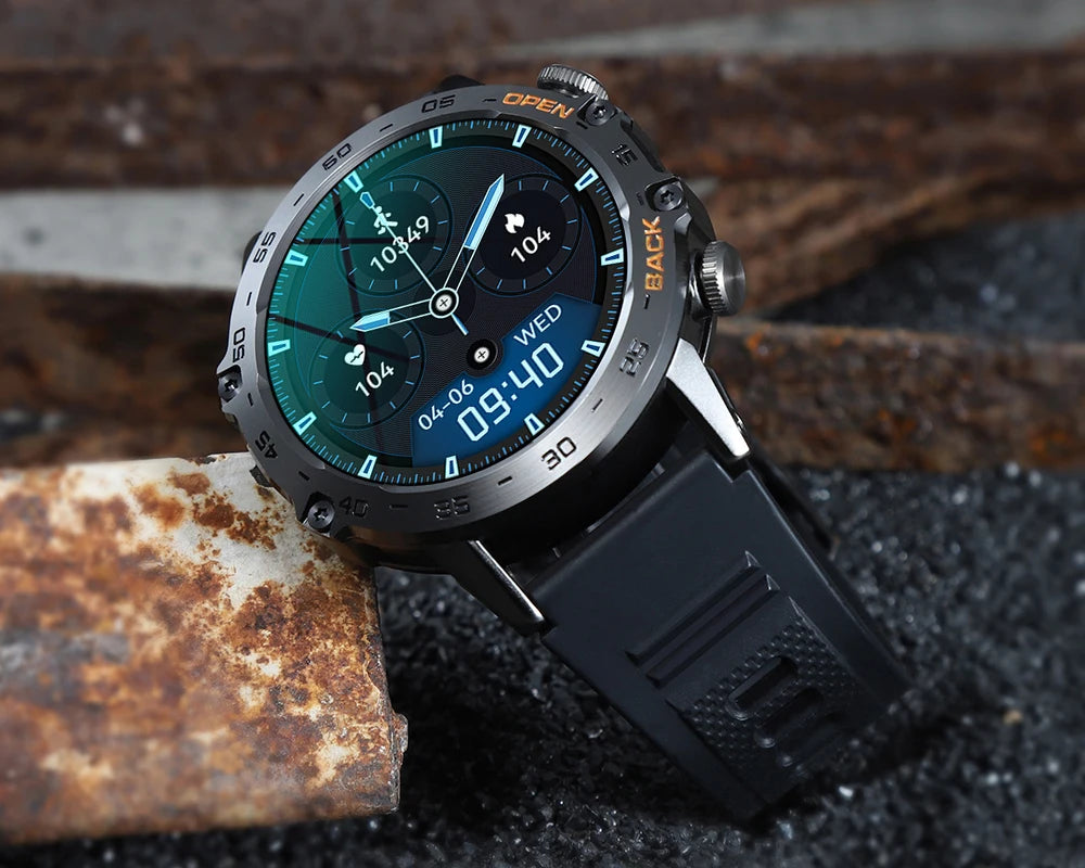 Men Smart Watches for iOS Android MD52 Sports Fitness Tracker Waterproof 1.39
