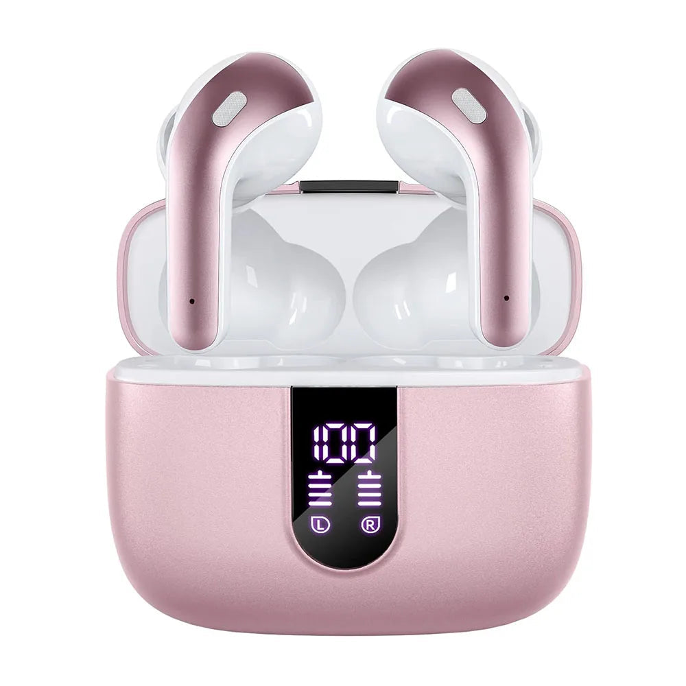 Wireless Bluetooth Earbuds – 52H Playtime, 4-Mic Noise Cancelling