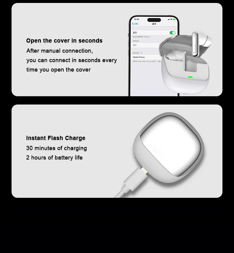 Samsung-Compatible Wireless Bluetooth Earbuds – Long Battery Life For Galaxy S24 S23 S22 Ultra