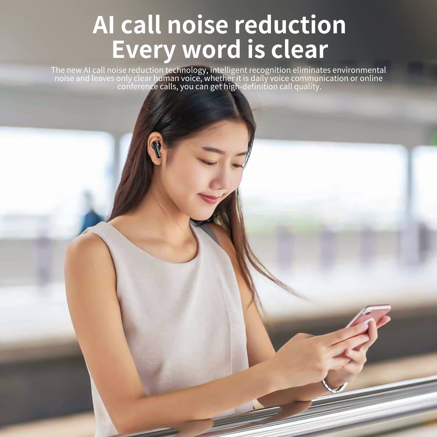 Wireless ENC Earbuds, Bluetooth 5.4, 40Hr Play Time True Bass