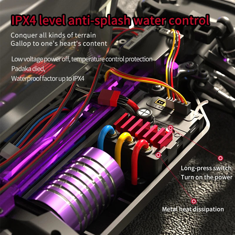 SG216 MAX 1:16 70KM/H 4WD RC Drift Car with LED & Spare Drift Wheelsconsumer