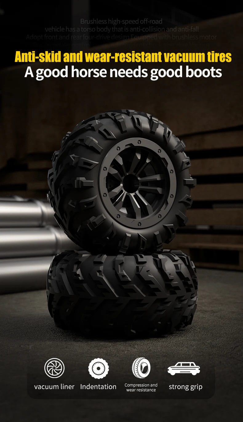 SCY 1:16 4WD 70KM/H or 50KM/H Brushless RC Drift Truck with LED Lights