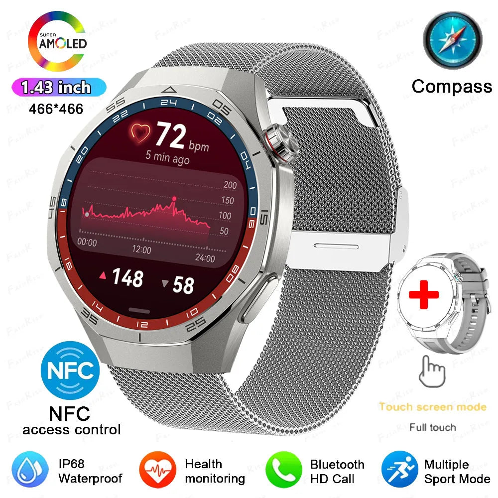 GT5 Pro Smartwatch AI Tech 1.43 AMOLED GPS 1GB Memory NFC Health Fitness Tracker