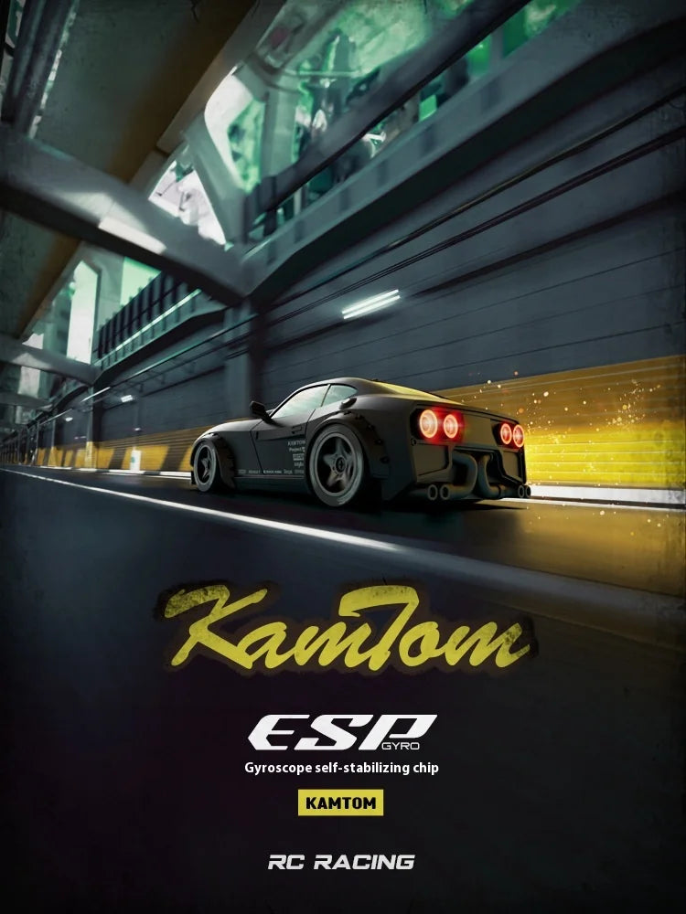 KAMTOM 1/32 4WD RC Drift Car – 30KM/H, Gyro Stabilization, LED Lights