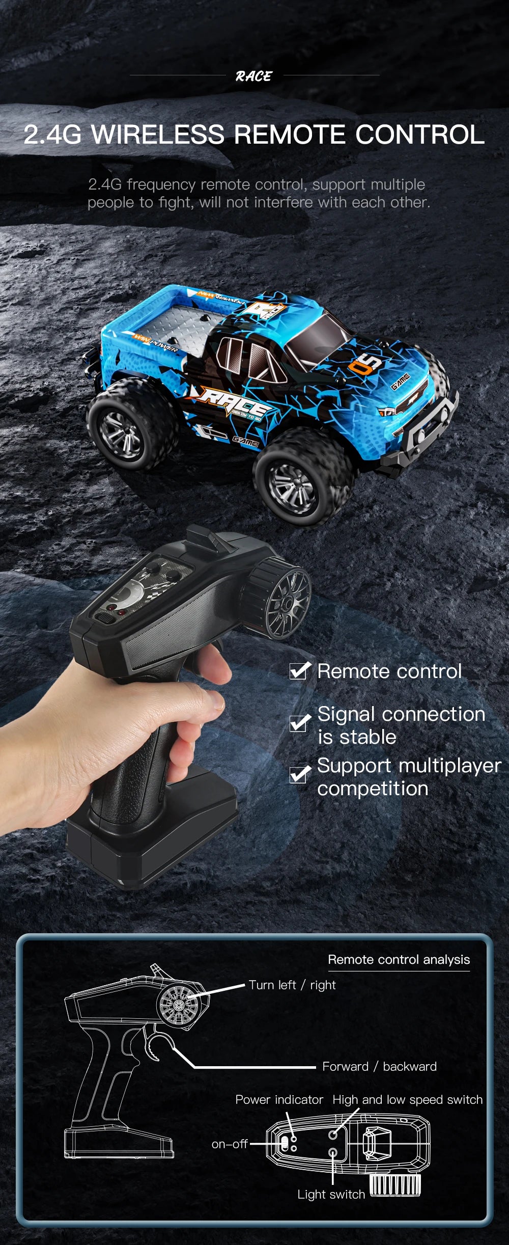 KF11 4WD Brushless RC Car Off-Road Racing Truck with 33KM/H Speed