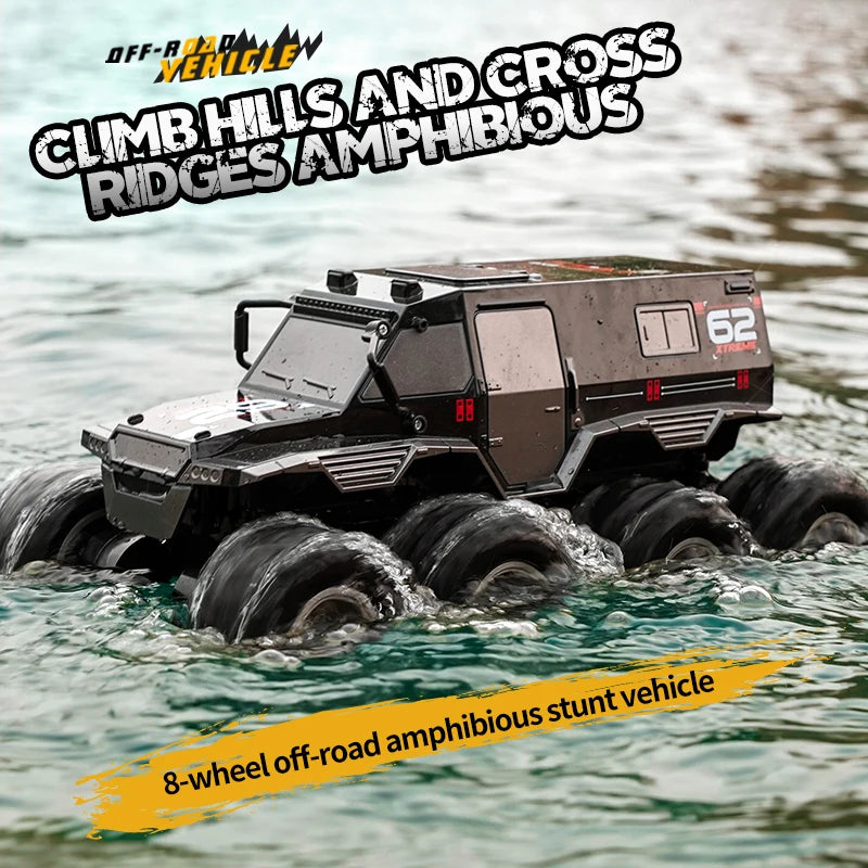 JJRC Q137 8WD Amphibious RC Car with 2.4GHz Remote – 30min Playtime