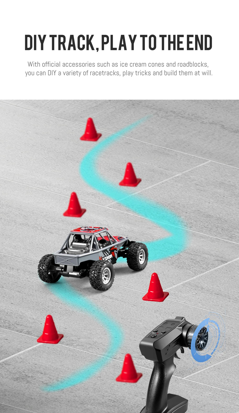 S801-S803 1/32 Mini RC Car – LED Lights, 4CH, Rechargeable Off-Road
