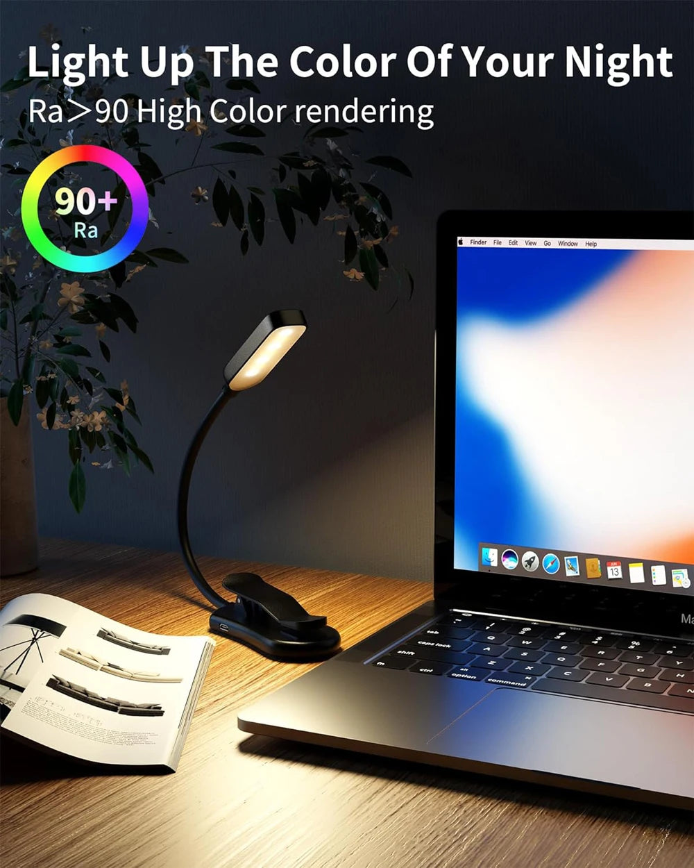 Rechargeable Book Reading Light - 3 Colour Eye-Caring Lamp