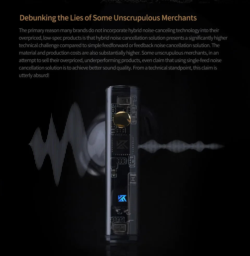 KZ Carol TWS Bluetooth 5.3 Earbuds – 6-Mic ANC, HiFi, 42H Battery