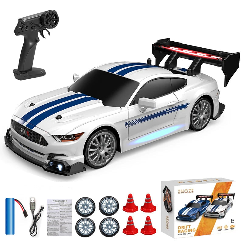 1:24 AE86 GTR 4WD Drift RC Car with LED Lights & Dual Tire Sets