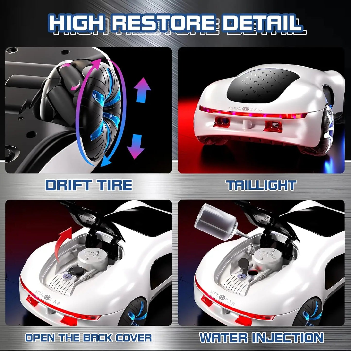HH1204 Dual-Spray RC Concept Car with Lights, Sound & 4WD – 15KM/H