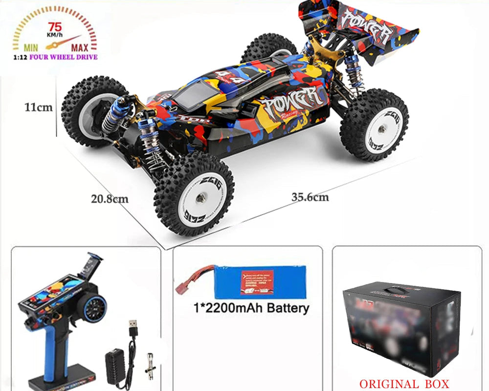 Wltoys 124017-V8 1/12 RC Car – 75KM/H, 4WD, Brushless Motor, Off-Road Drift