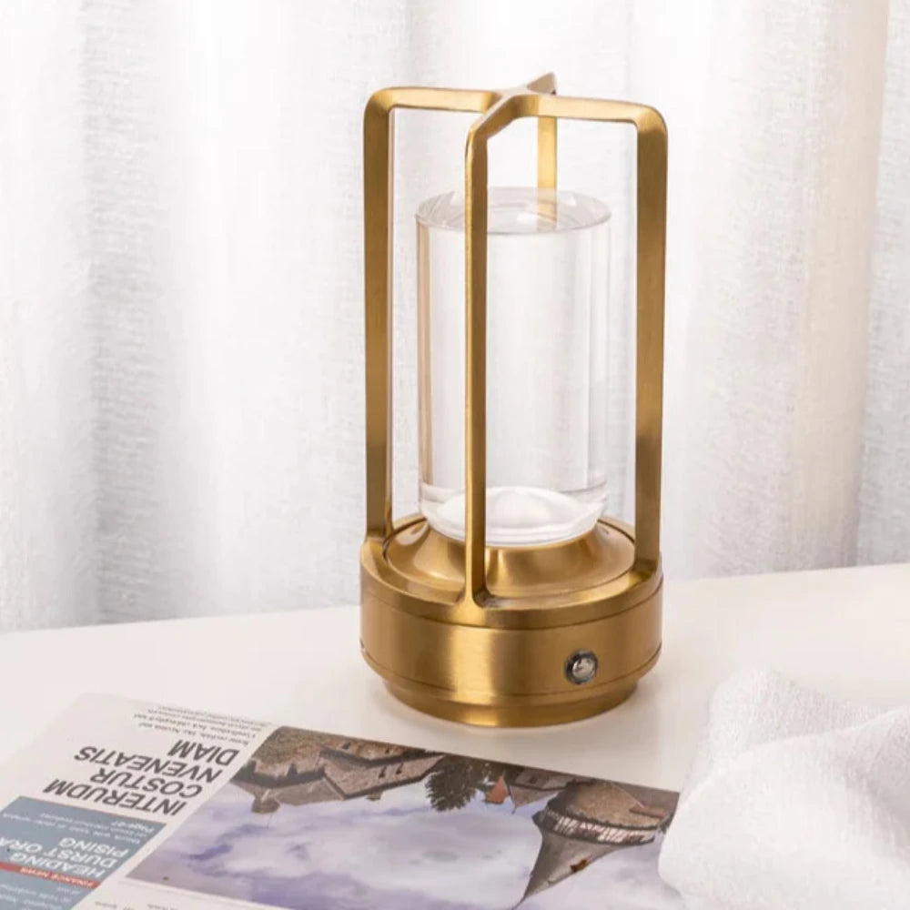 Led Crystal Table Lantern Lamp Outdoor Restaurant Bedside Light
