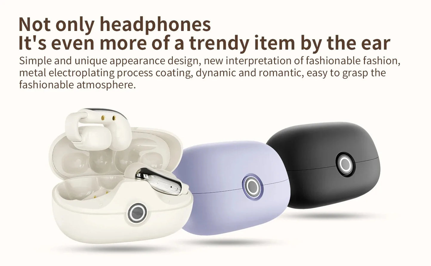 Clip Ear Translator Earphones, BT 5.4, ANC, 5H Playtime