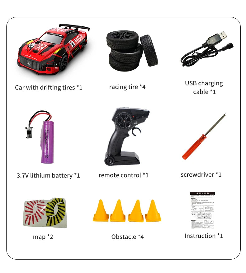 JJRC Q165 1/18 4WD Drift RC Car – 25KM/H, 2.4GHz Remote, Rechargeable