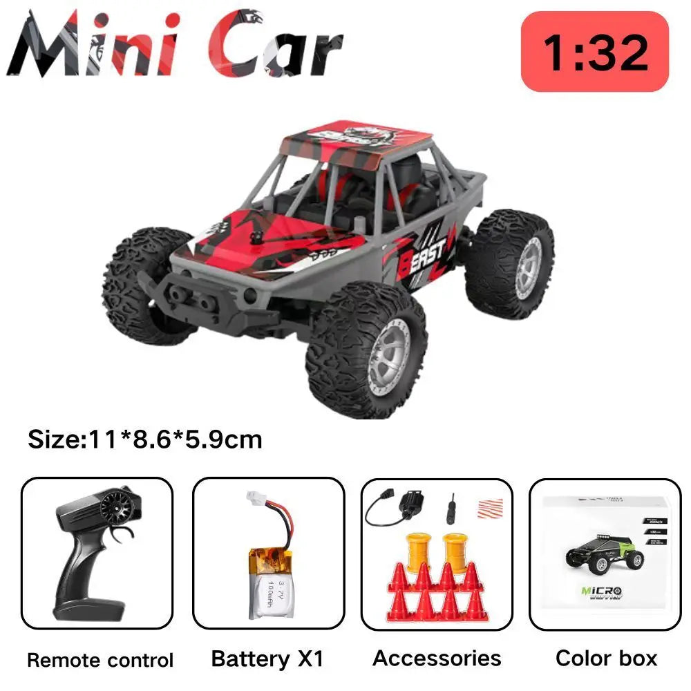 S801-S803 1/32 Mini RC Car – LED Lights, 4CH, Rechargeable Off-Road
