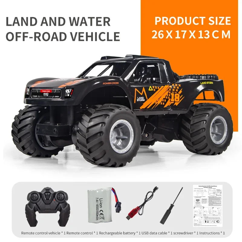 JJRC 4WD Amphibious RC Car – Waterproof, Off-Road, Stunt Climbing Truck