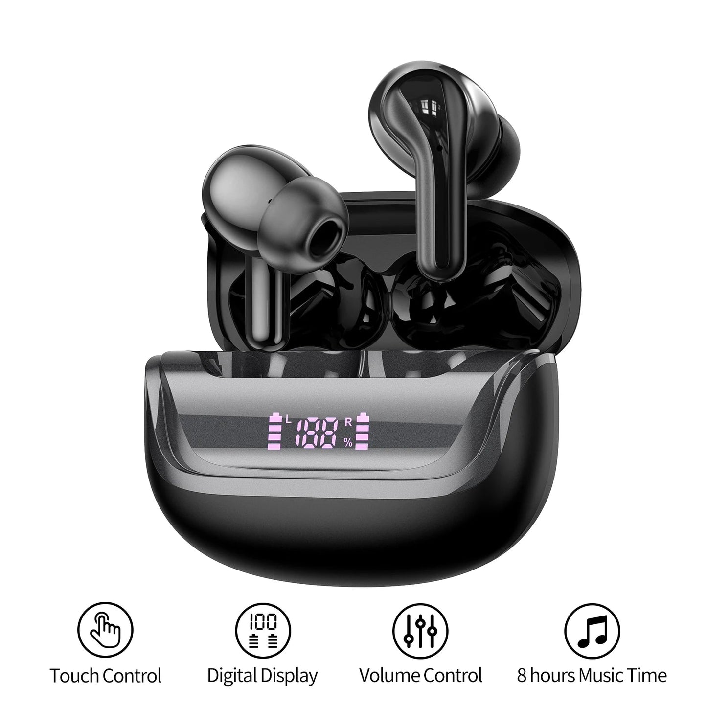 Wireless ENC Earbuds, Bluetooth 5.4, 40Hr Play Time True Bass