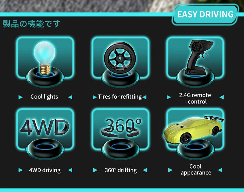 JJRC Q165 1/18 4WD Drift RC Car – 25KM/H, 2.4GHz Remote, Rechargeable