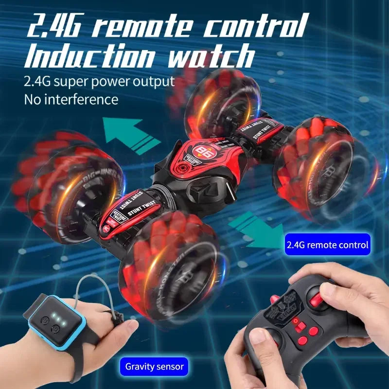 86A 1:12 4WD RC Gesture-Control Stunt Car with Music & Lights