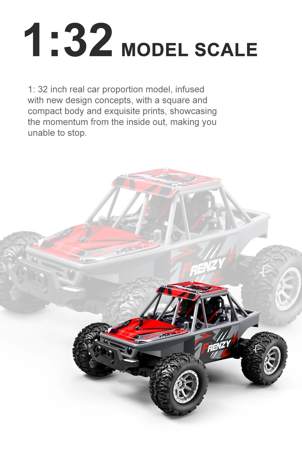 S801-S803 1/32 Mini RC Car – LED Lights, 4CH, Rechargeable Off-Road
