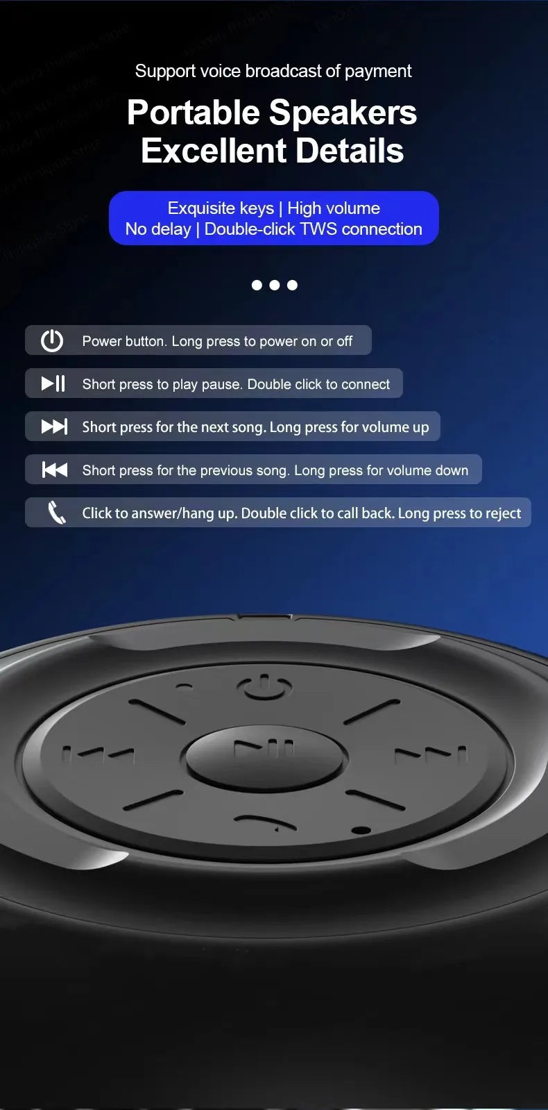 Lenovo K3 Pro Bluetooth 5.0 Waterproof Portable Speaker with 1200mAh Battery