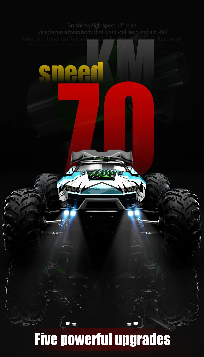 SCY 1:16 4WD 70KM/H or 50KM/H Brushless RC Drift Truck with LED Lights