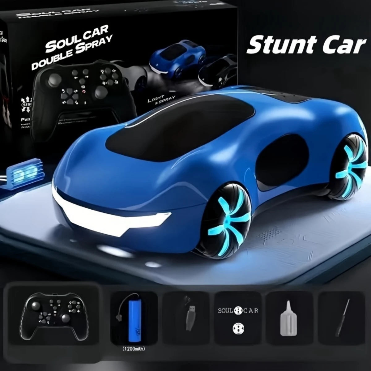 HH1204 Dual-Spray RC Concept Car with Lights, Sound & 4WD – 15KM/H