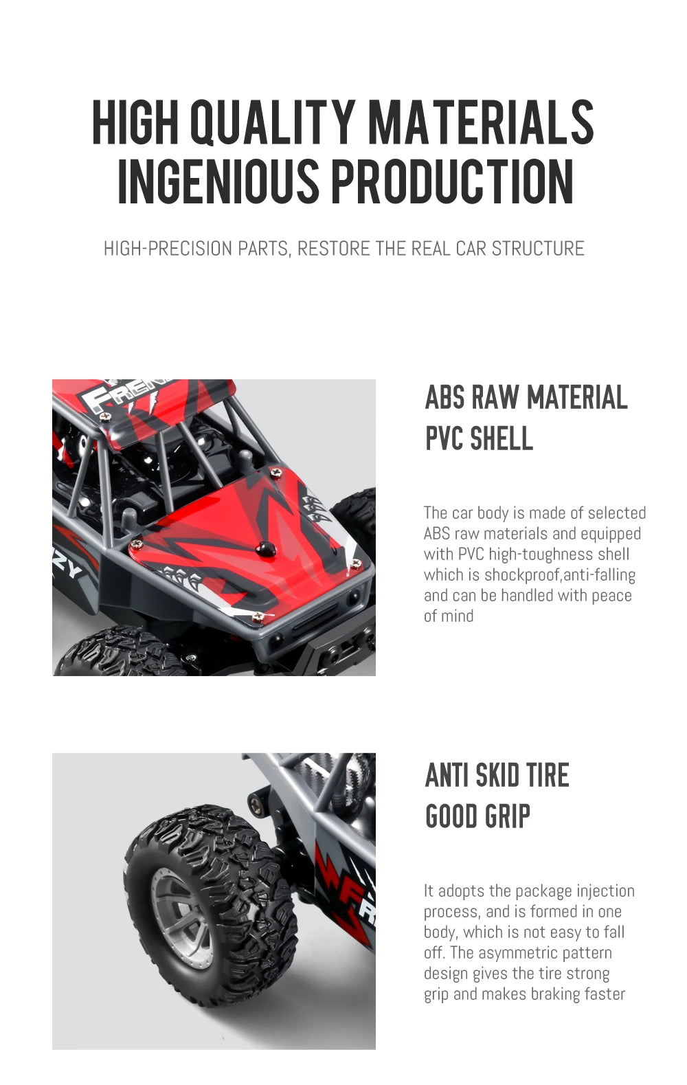 S801-S803 1/32 Mini RC Car – LED Lights, 4CH, Rechargeable Off-Road