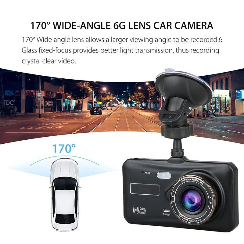 4" In Car Camera Recorder Dual Front and Rear HD 1080P Dash Cam Night Vision 32GB UK