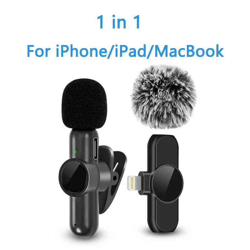 2.4G Wireless Lavalier Noise Cancelling Clip-on Microphone for iPhone, Android