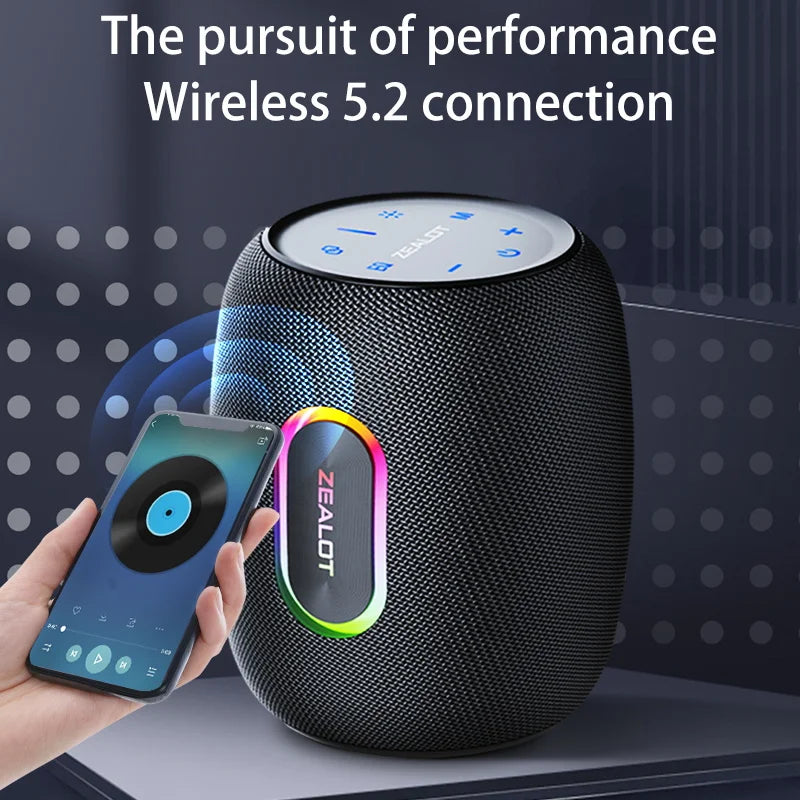 ZEALOT S64 50W Outdoor Bluetooth Speaker with Subwoofer & 14400mAh Battery – IPX6 Waterproof