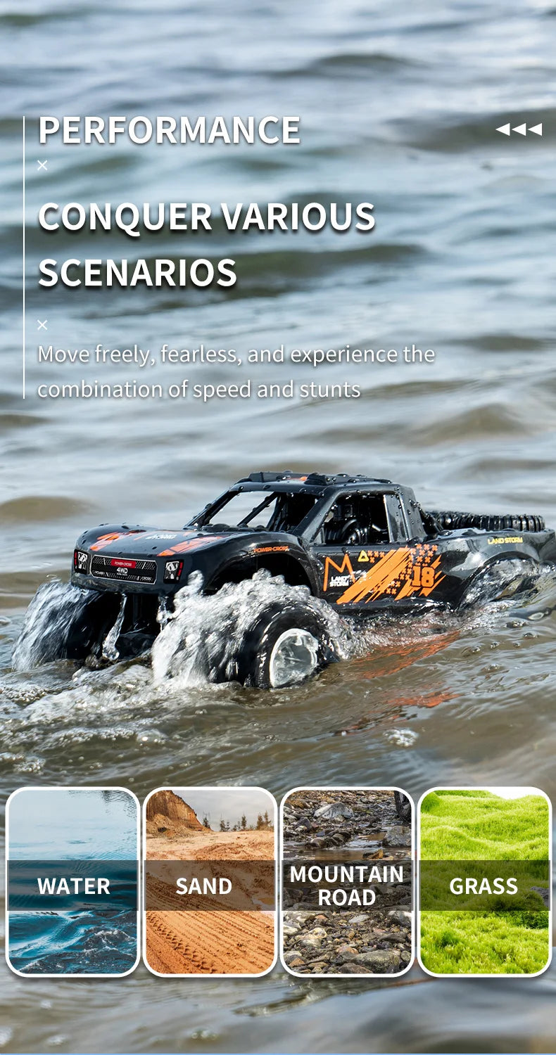 JJRC 4WD Amphibious RC Car – Waterproof, Off-Road, Stunt Climbing Truck