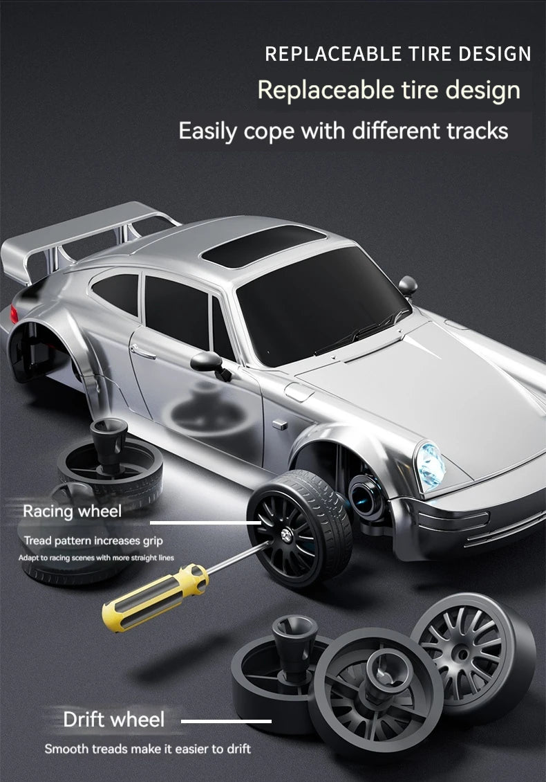 Ask North Wind 993 Liquid Silver RC Drift Car – High Speed, Proportional Throttle