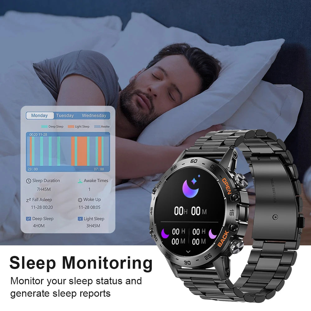 Men Smart Watches for iOS Android MD52 Sports Fitness Tracker Waterproof 1.39