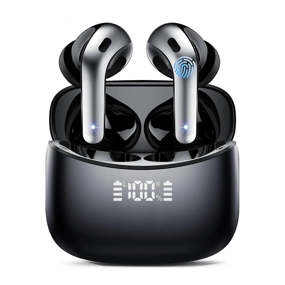 Wireless Bluetooth Earbuds – 52H Playtime, 4-Mic Noise Cancelling
