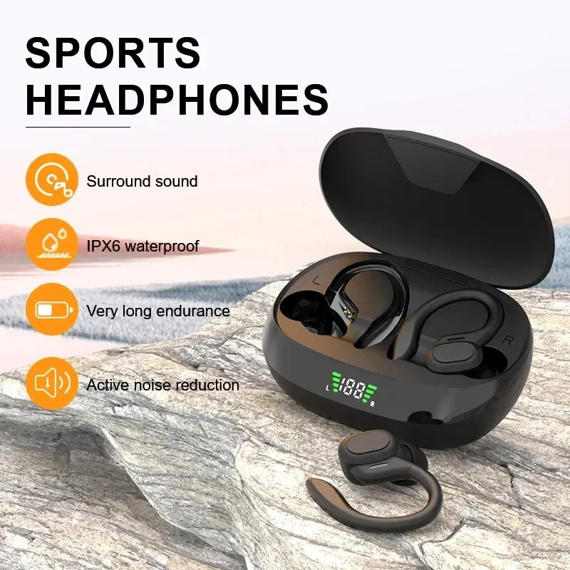 TWS Wireless Bluetooth Earphones Headphones Sports Ear Hook Running Bass Earbuds