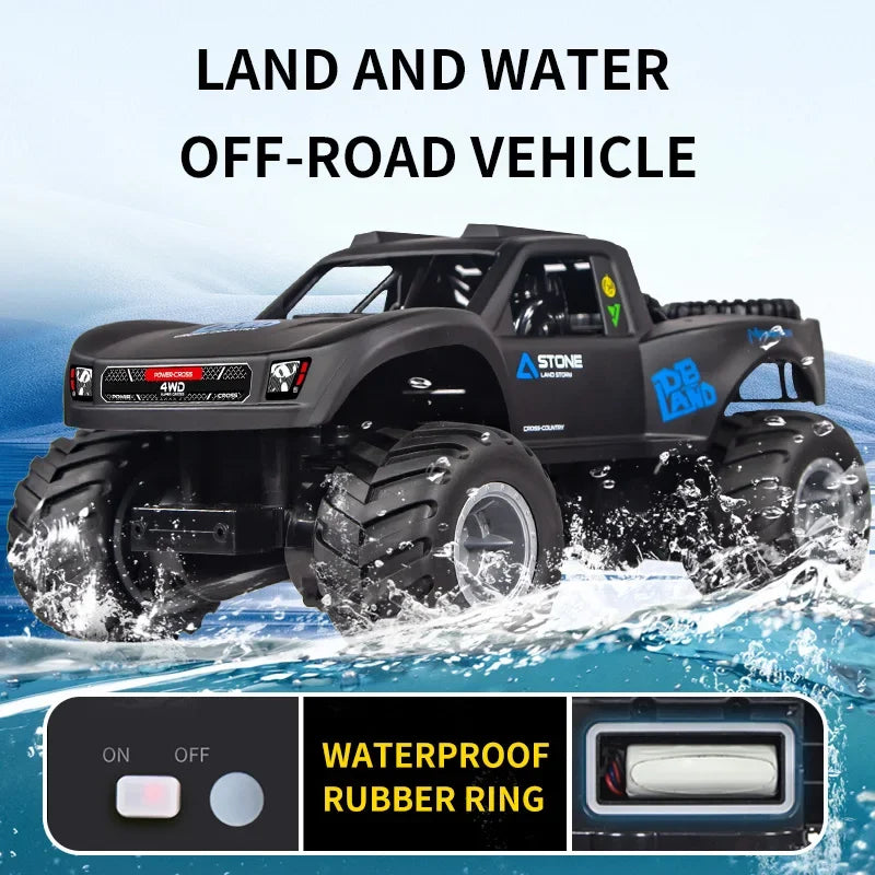JJRC 4WD Amphibious RC Car – Waterproof, Off-Road, Stunt Climbing Truck