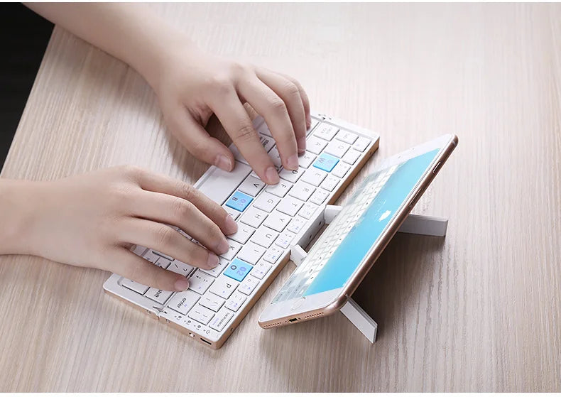 Mini Wireless Bluetooth Keyboard with Aluminium Stand 202.5 x 46.51 mm