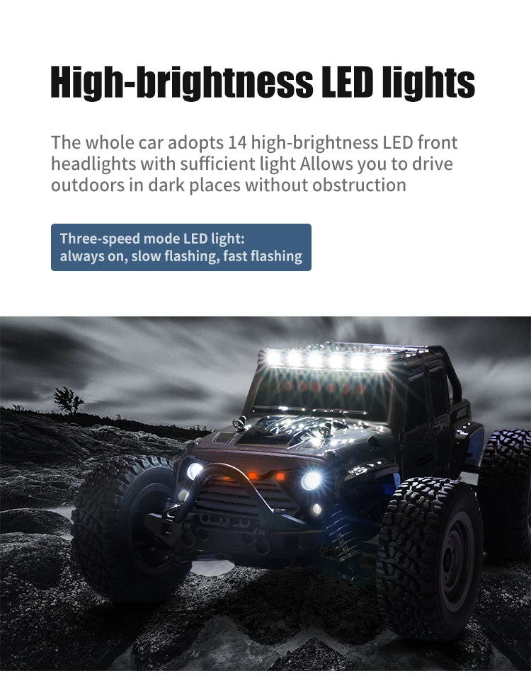 SCY 1:16 4WD 70KM/H or 50KM/H Brushless RC Drift Truck with LED Lights