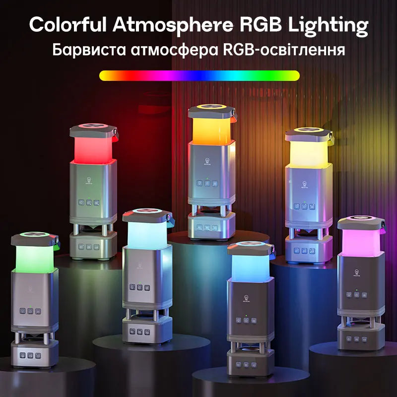 Outdoor LED Camping Light & Bluetooth Speaker With Portable Power Bank